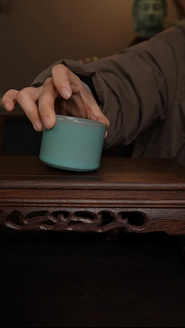 摆件瓷仿古手工扳指杯