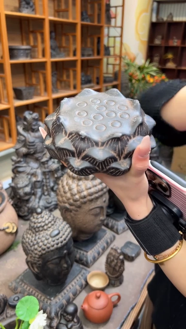 陶土【火山泥】莲蓬实心底座