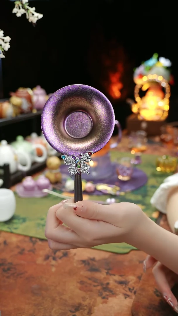 【闪购商品】紫色钛茶漏茶道配件