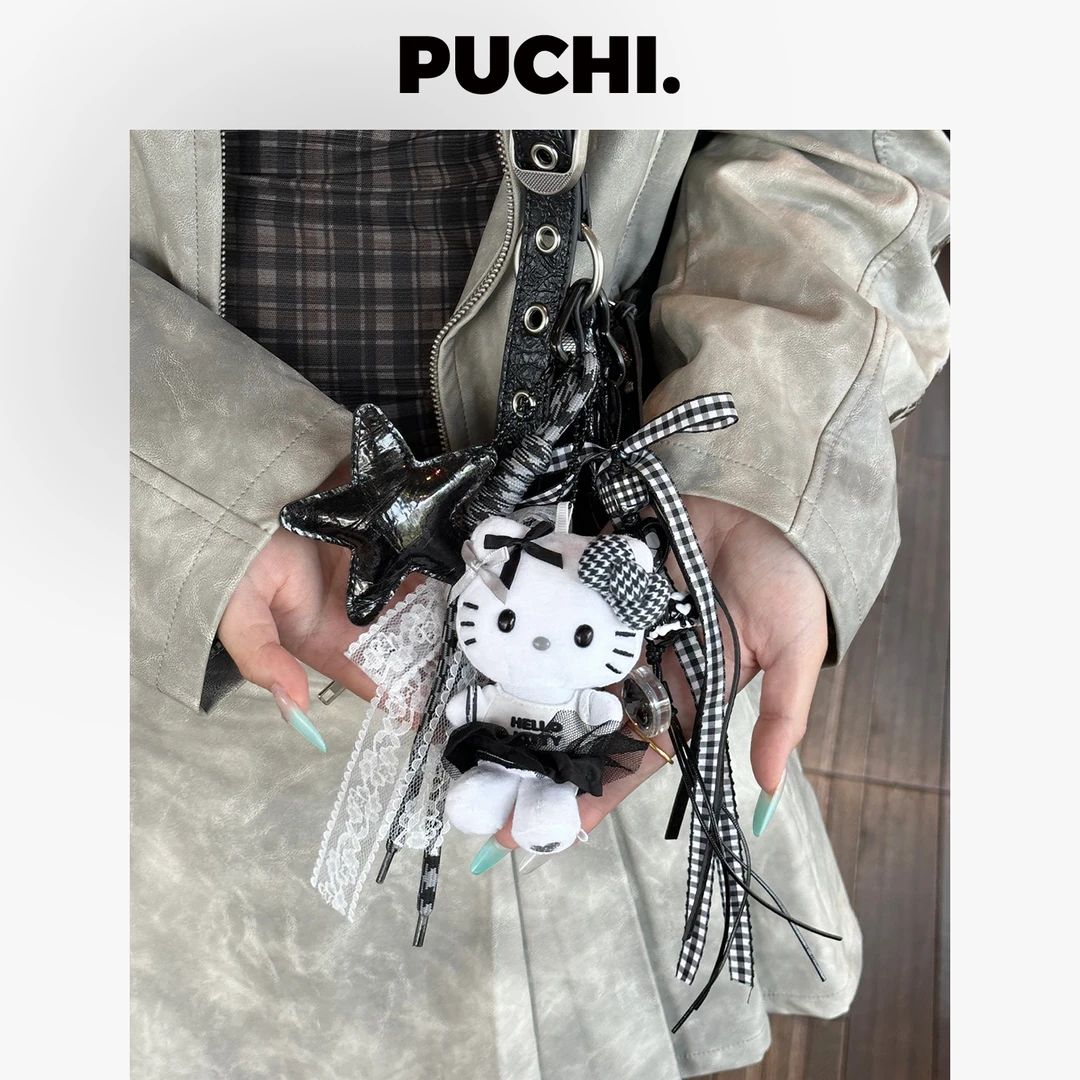 《C.Chic.限定黑白KT》PUCHI.噗哧商店 手工可爱经典黑白毛绒包挂