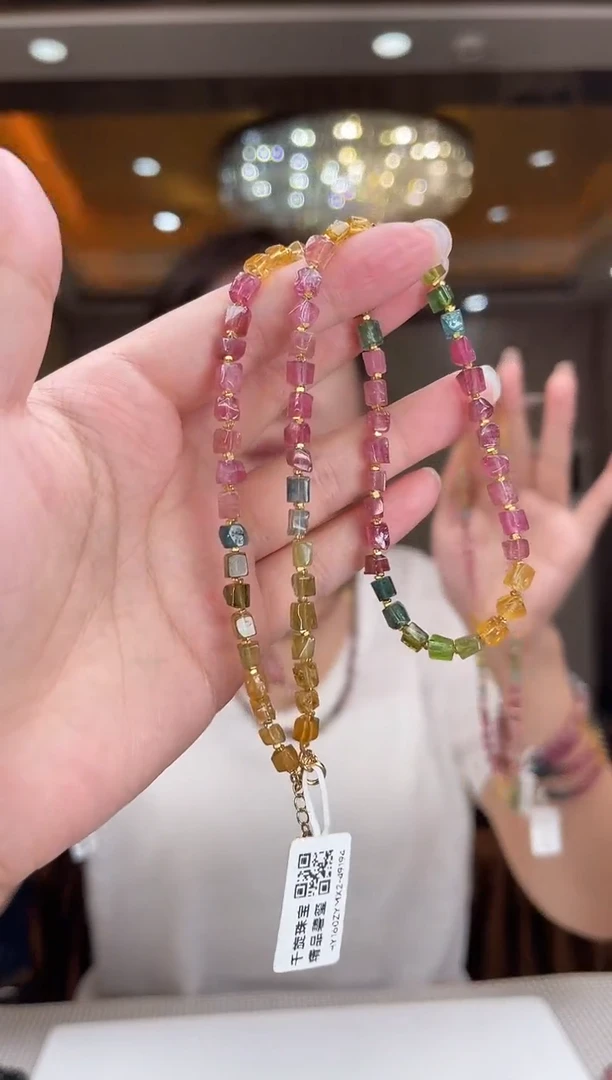 /未镶嵌碧玺方糖项链多样性发货