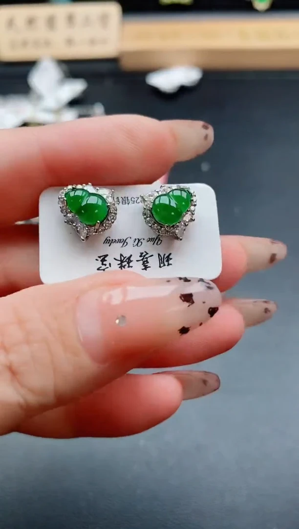 银S925镶嵌戒指翡翠1