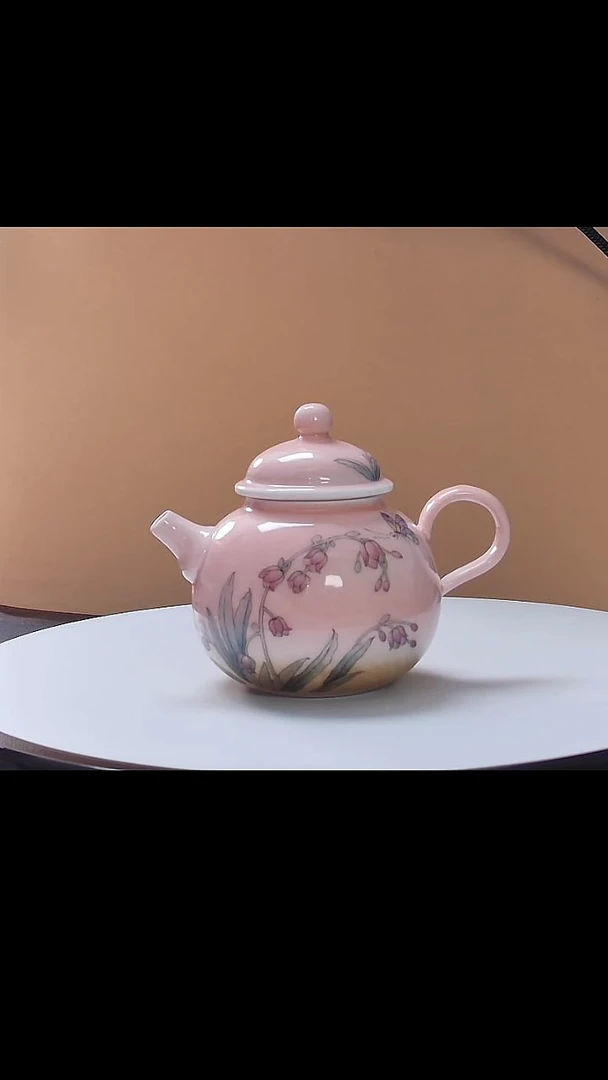 茶壶粉色蝴蝶茶壶礼盒装