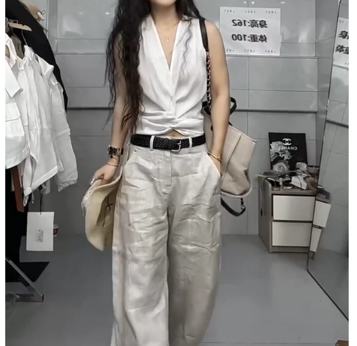 2025夏季新款网红同款洋气减龄韩版爆款上衣裤子女欣-a2