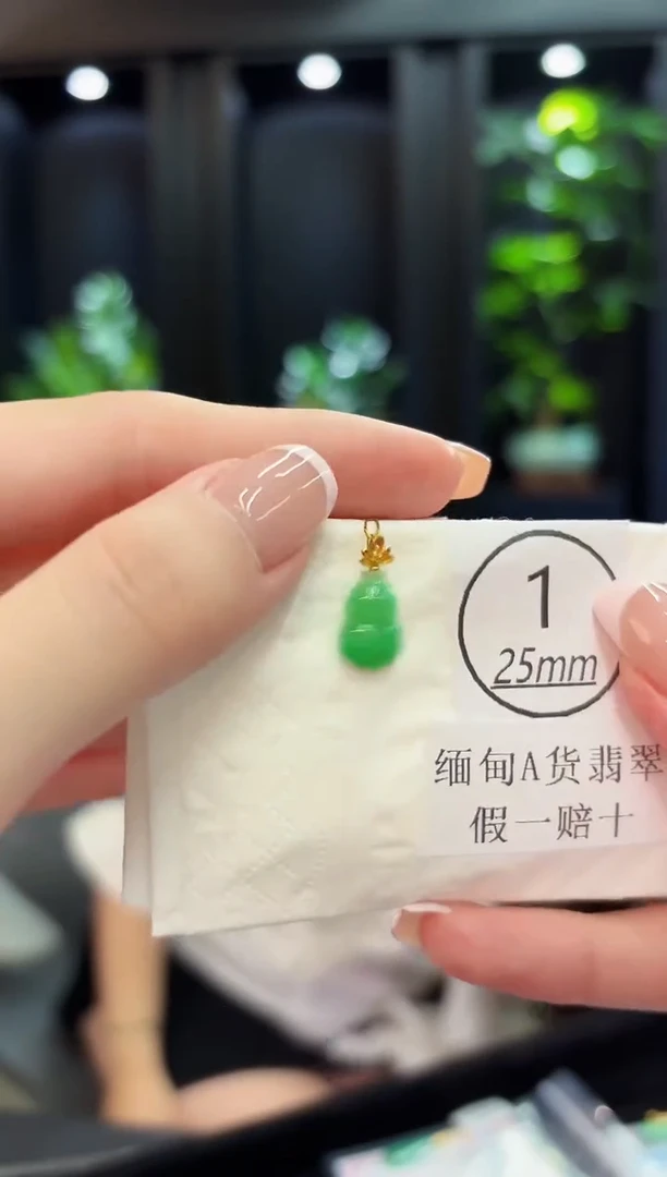 颈饰18K金镶嵌翡翠 缅料A货/支持复检/一件