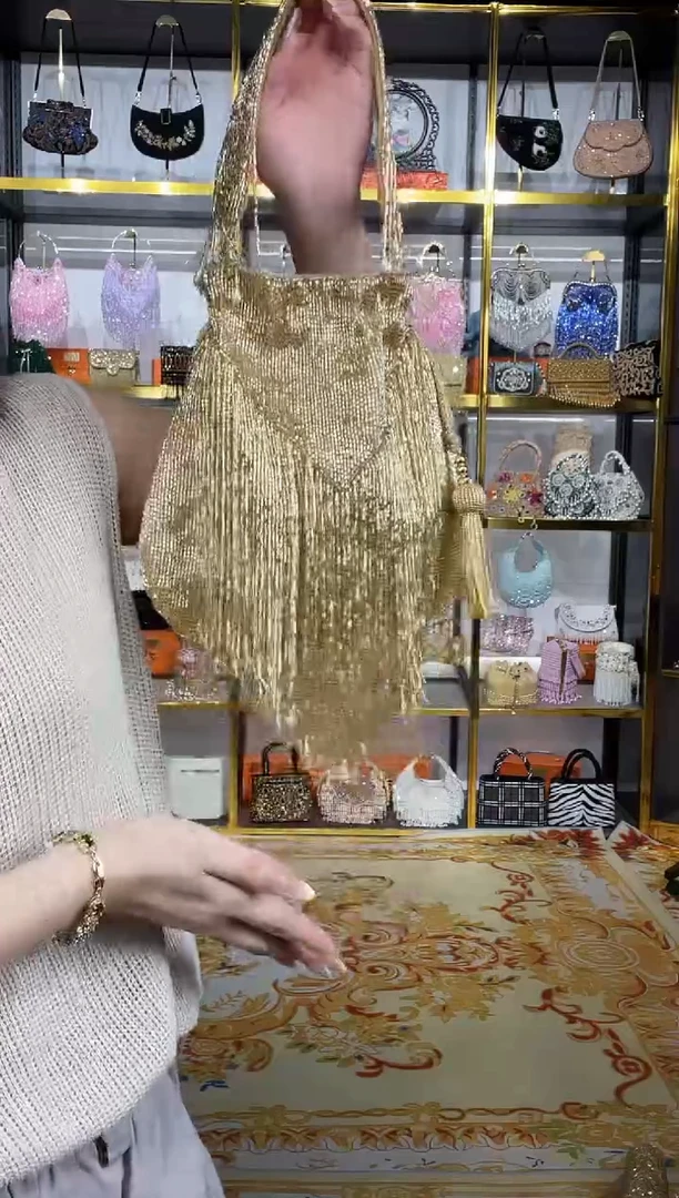 织物珠韵恒泽重工串珠手提包直播间女神专拍