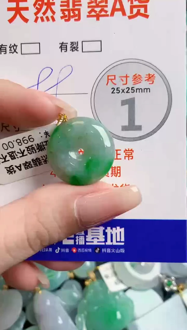 翡翠18K金镶嵌颈饰24000308