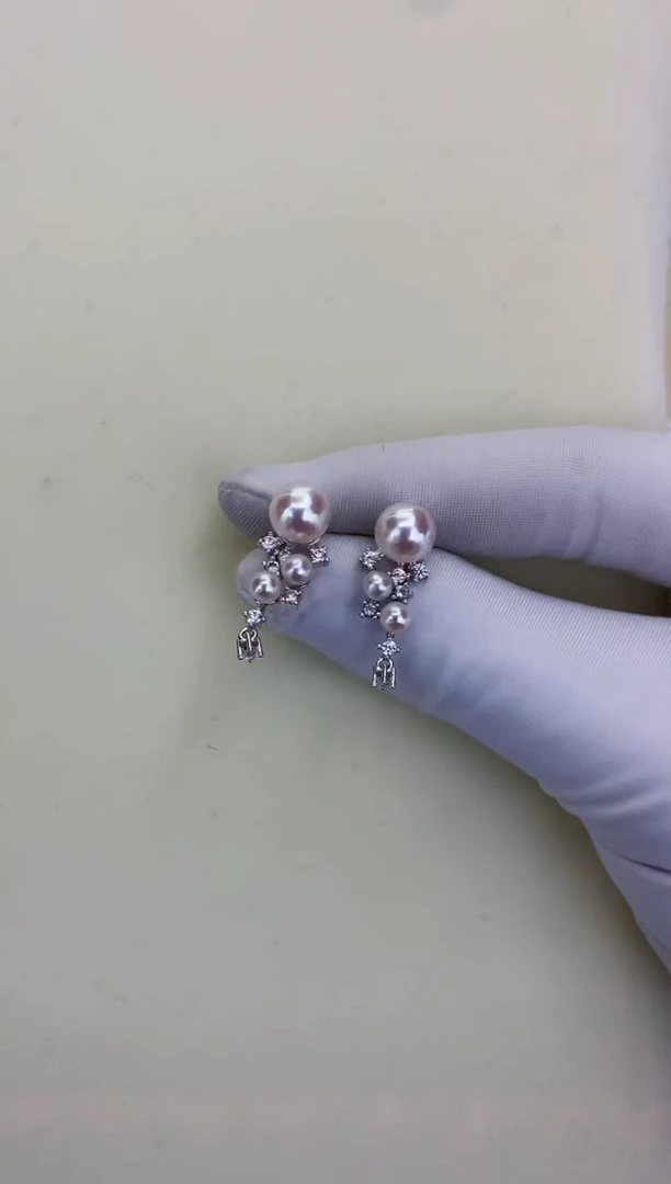 银S925镶嵌DA海水珍珠 GD236 耳钉 7