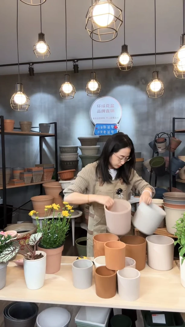 【闪购商品】塑料4.7寸INS水泥盆混色6只无孔