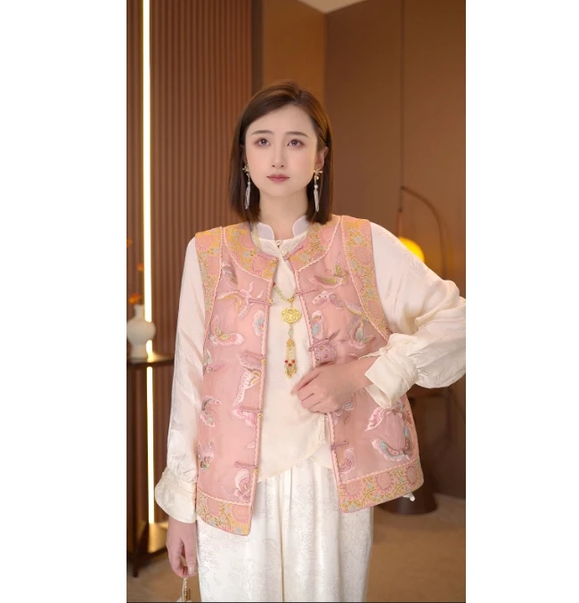 ［蝶语］H6088春夏新款重工南油蝴蝶刺绣重工马甲 403常常