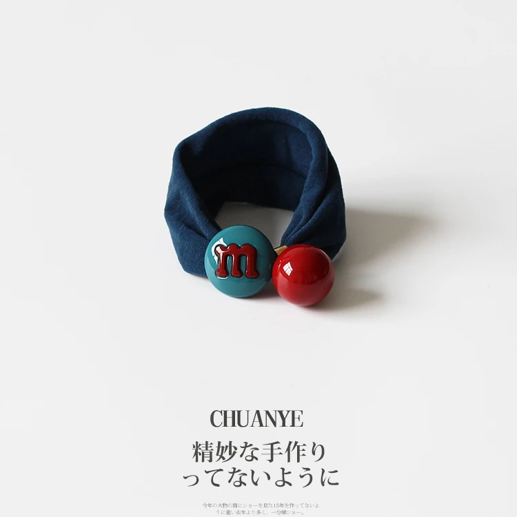 日韩纯色珠子橡皮筋女新款简约可爱头绳不勒发无扎痕头饰发饰