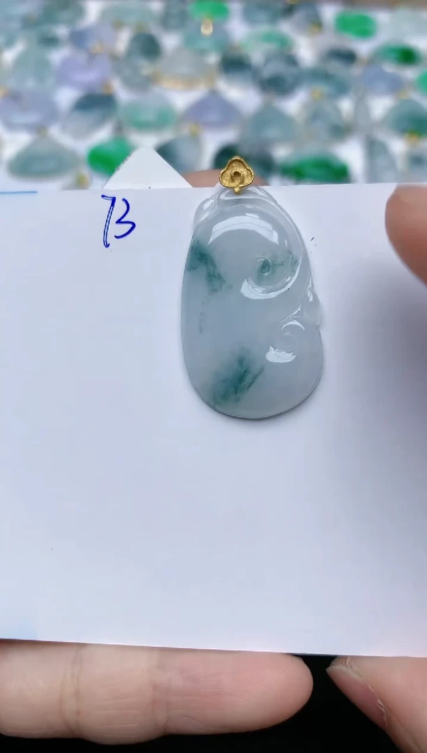 【闪购商品】翡翠颈饰18K金镶嵌天然翡翠A货    