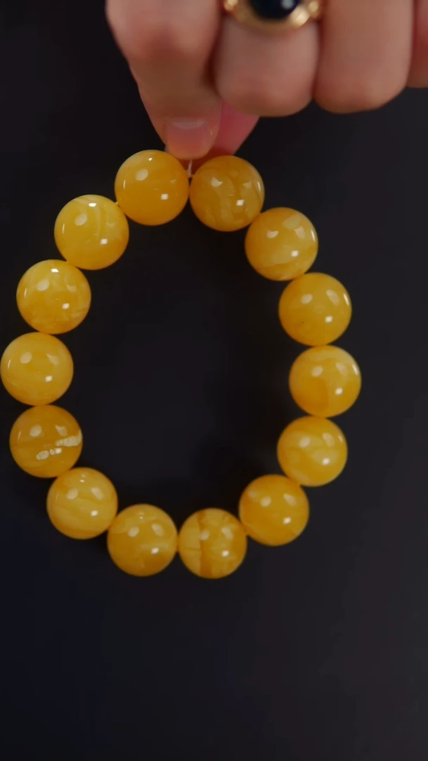 【闪购商品】蜜蜡裸石未镶嵌17焦皮手串42.79