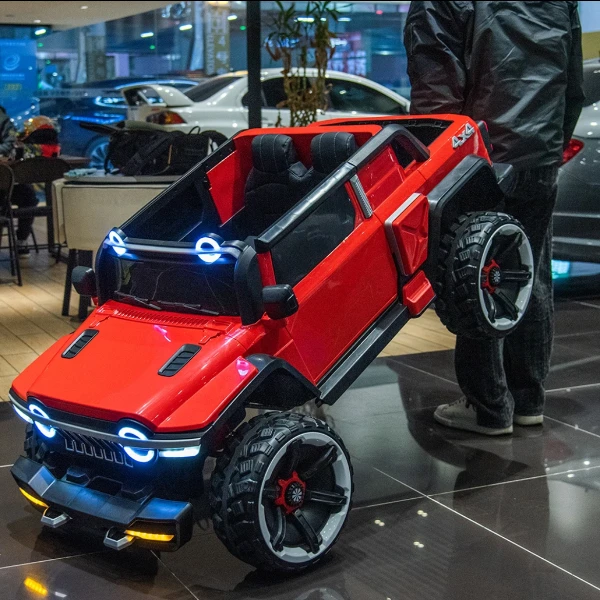 新款巨型坦克皮卡儿童电动车越野车可坐双人男女宝玩具车小孩户外