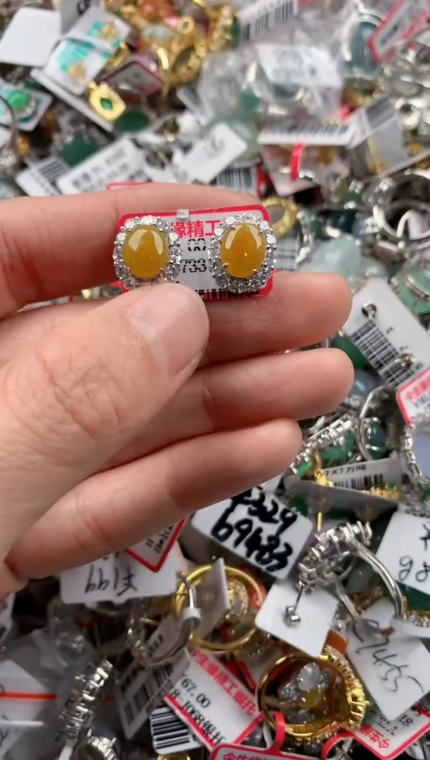 银S925镶嵌戒指翡翠333   10