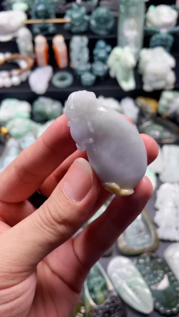 颈饰未镶嵌翡翠33  天然翡翠a货  钱袋