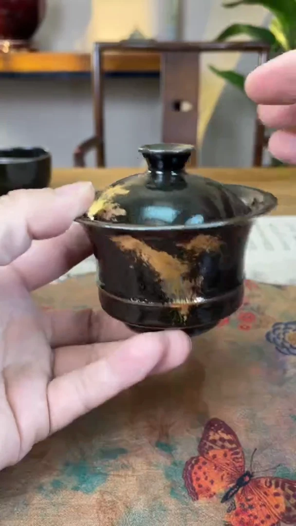 【闪购商品】瓷片景德镇上庄陶瓷洒金盖碗