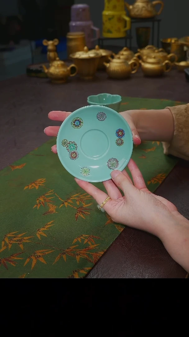 茶杯紫砂【宜景窑天水碧亮光系列】杯垫