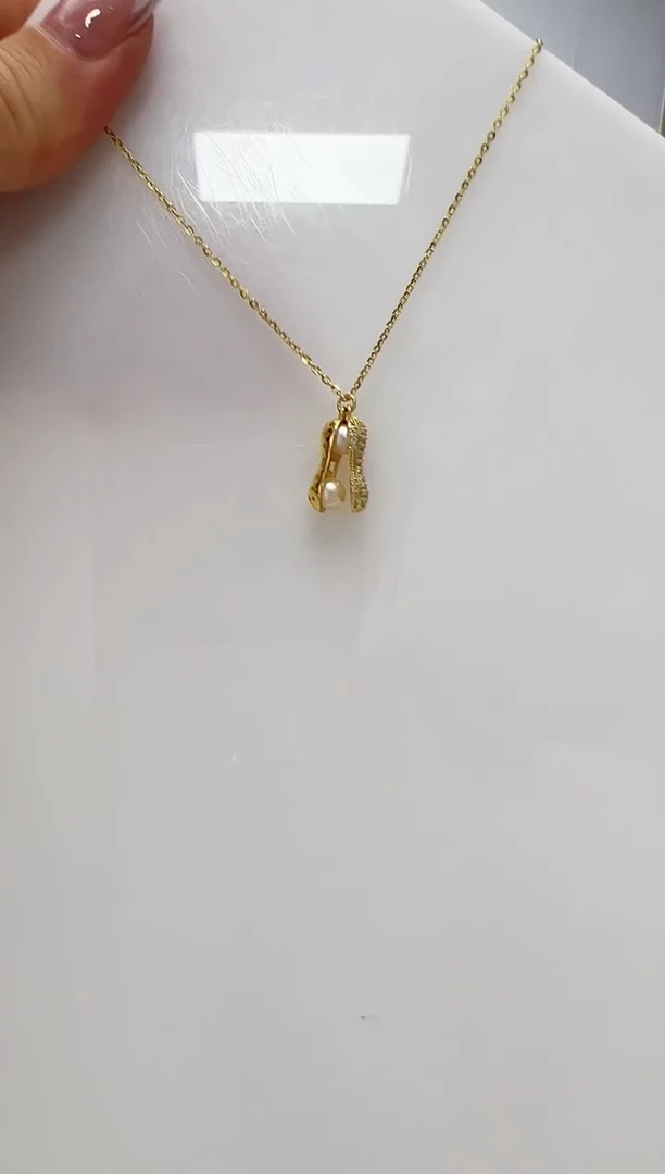 【闪购商品】海水珍珠DA银S925镶嵌套链 C410