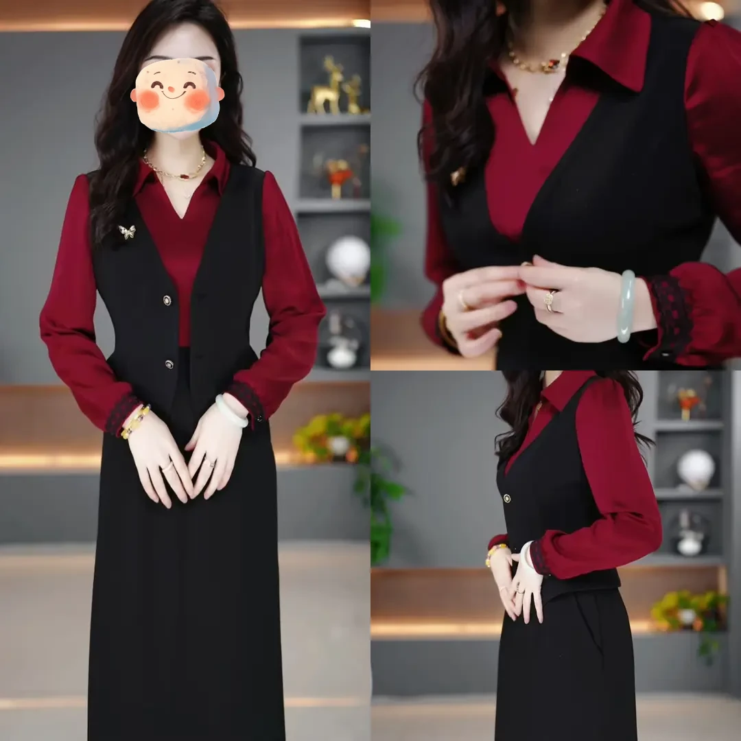 春季连衣裙2025新款显瘦修身收腰韩版气质遮肚裙子款