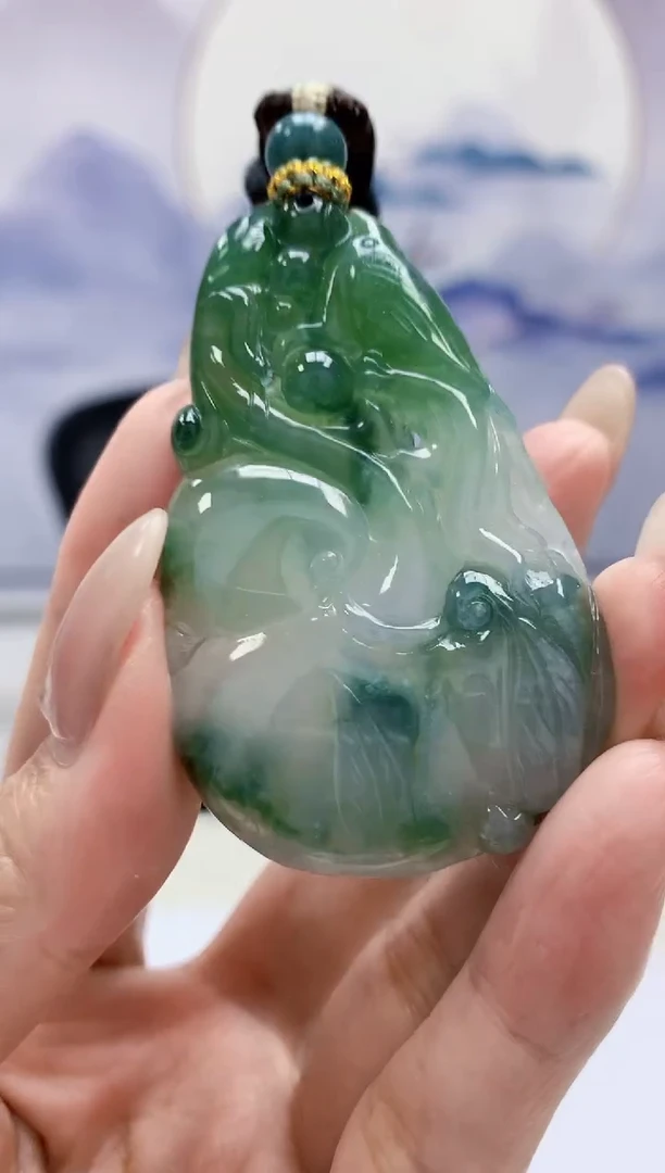 定制翡翠未镶嵌5028MM-毛货挂件206