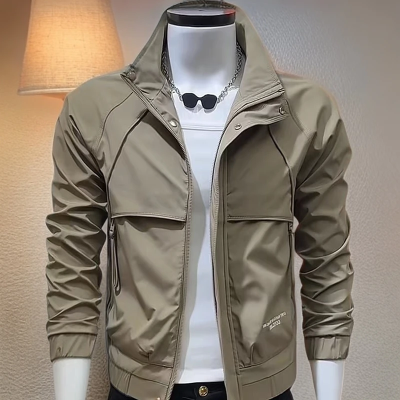 2025男款潮流夹克修身立领夹克冬季帅气休闲百搭男士休闲夹克外套
