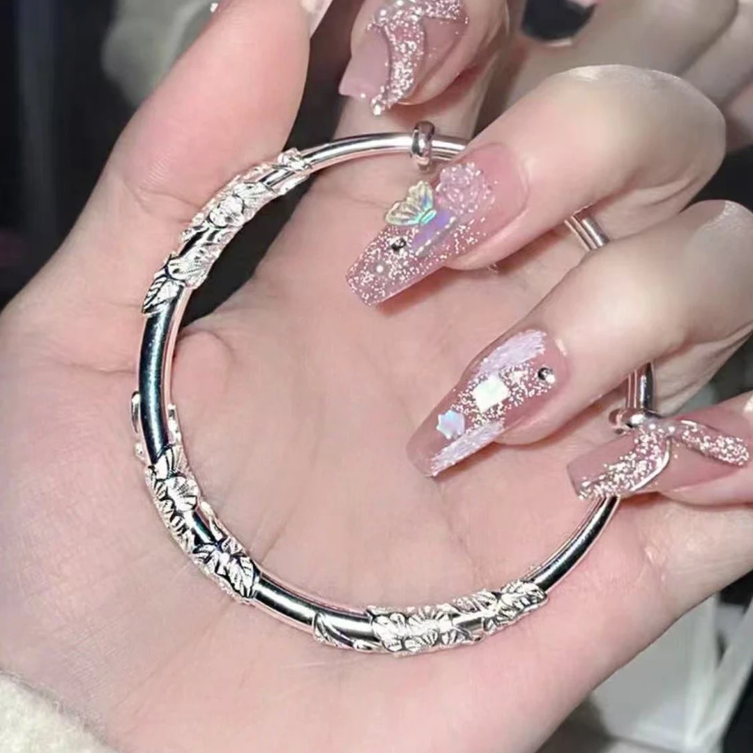 925银手镯 轻奢潮流百搭手环可调节送女友闺蜜镀银节日礼物K1