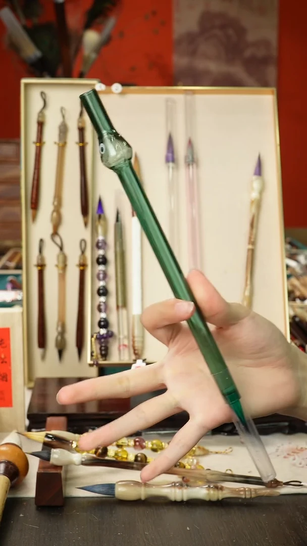 孤品高货毛笔链接 清水试笔 蘸墨不退