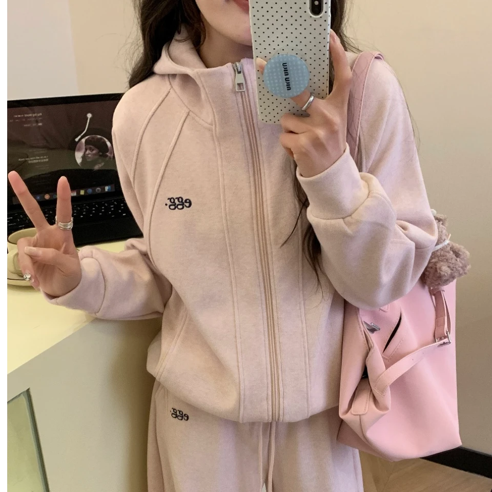 2025女装连帽拉链外套洋气时尚宽松639韩版春秋休闲外套女