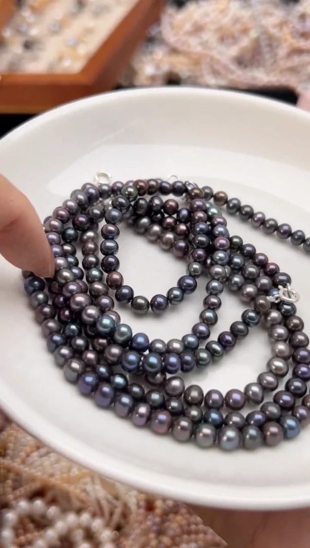 未镶嵌淡水珍珠47正圆*强光手链5mm