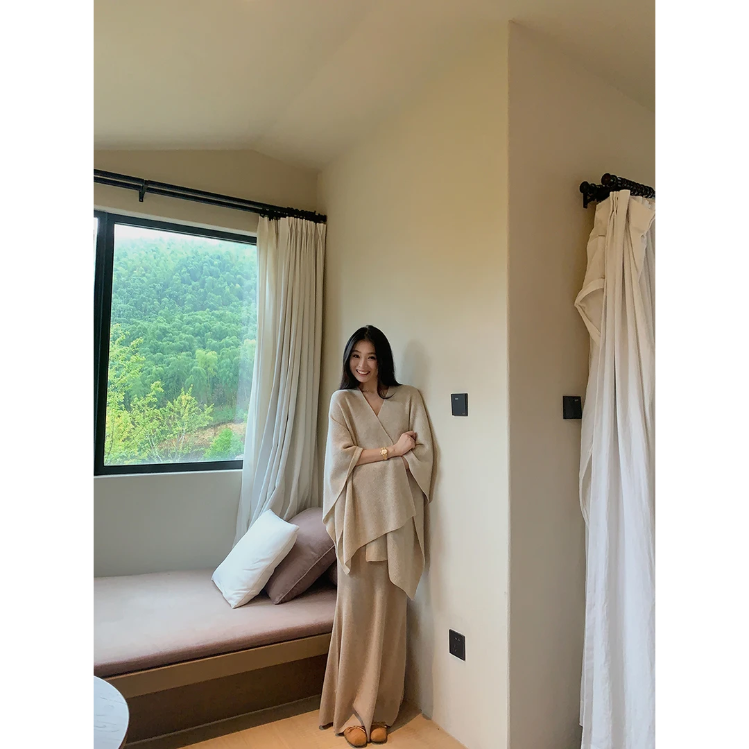 黄亮Elovey 不压身高棉羊毛针织小鱼尾半身裙百搭两色长款半裙