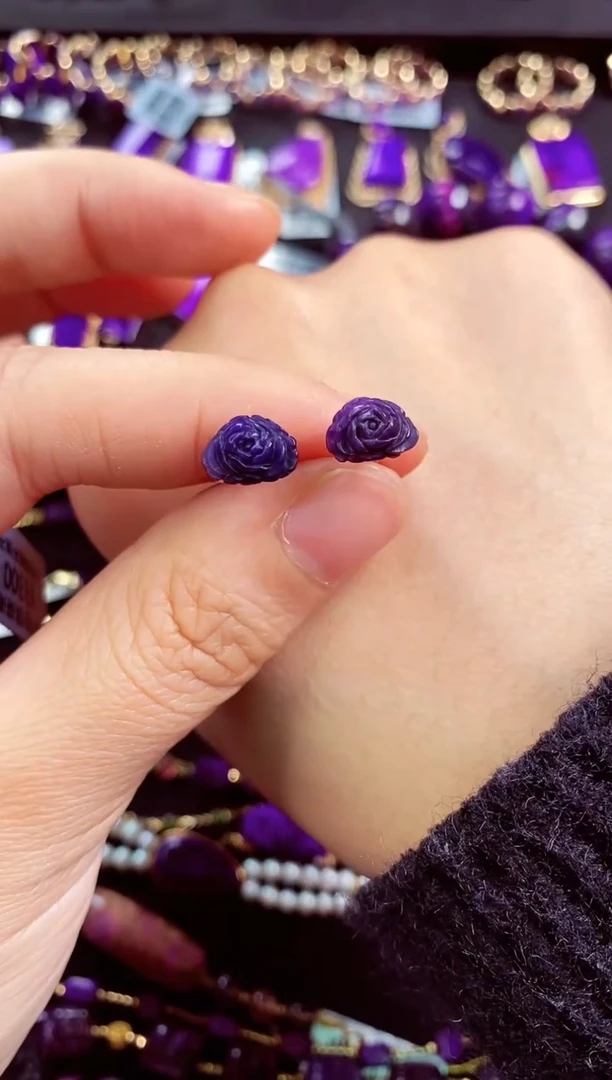 苏纪石（舒俱来）银S925镶嵌耳饰5