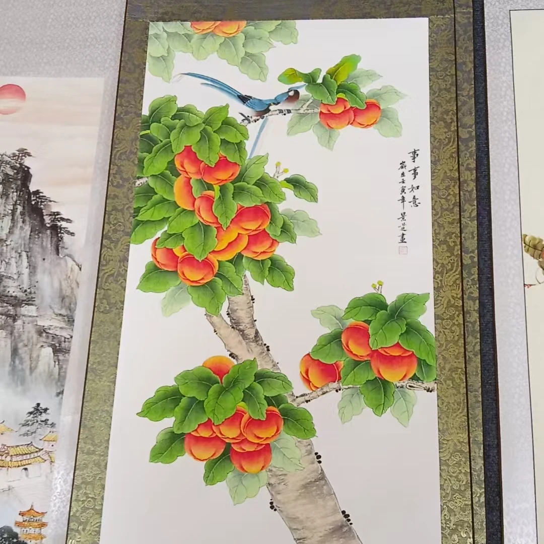 《事事如意》新中式客厅玄关办公室书房挂画国画60x155