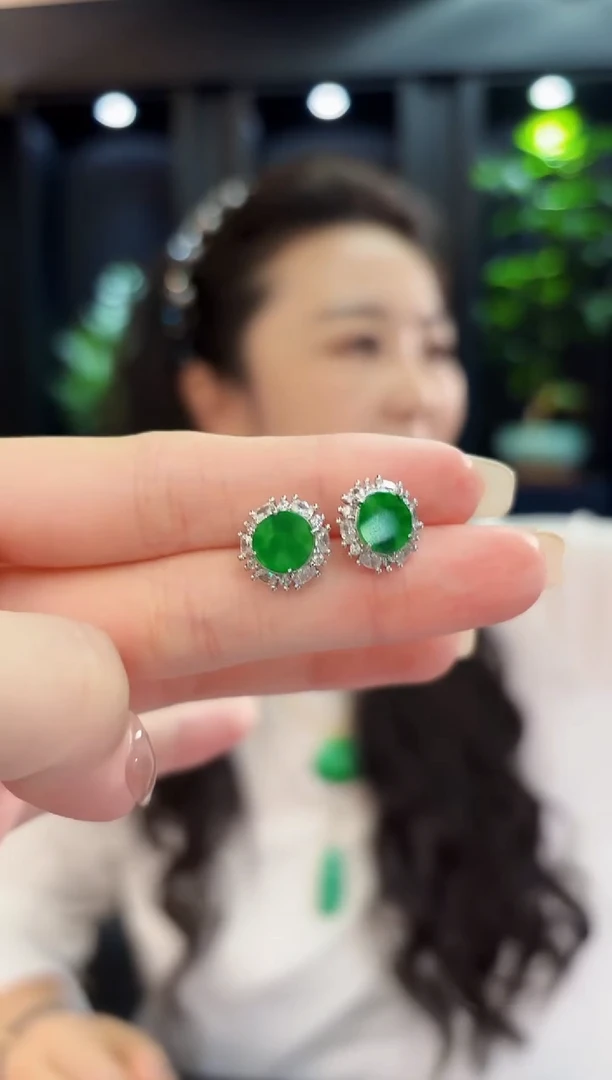 未镶嵌翡翠耳饰3缅料A货/多样性发货/一件