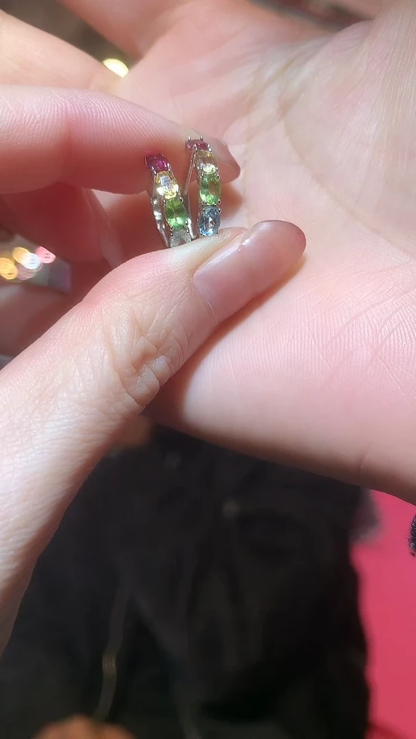 银S925镶嵌耳饰石榴石【宝石世家严选】