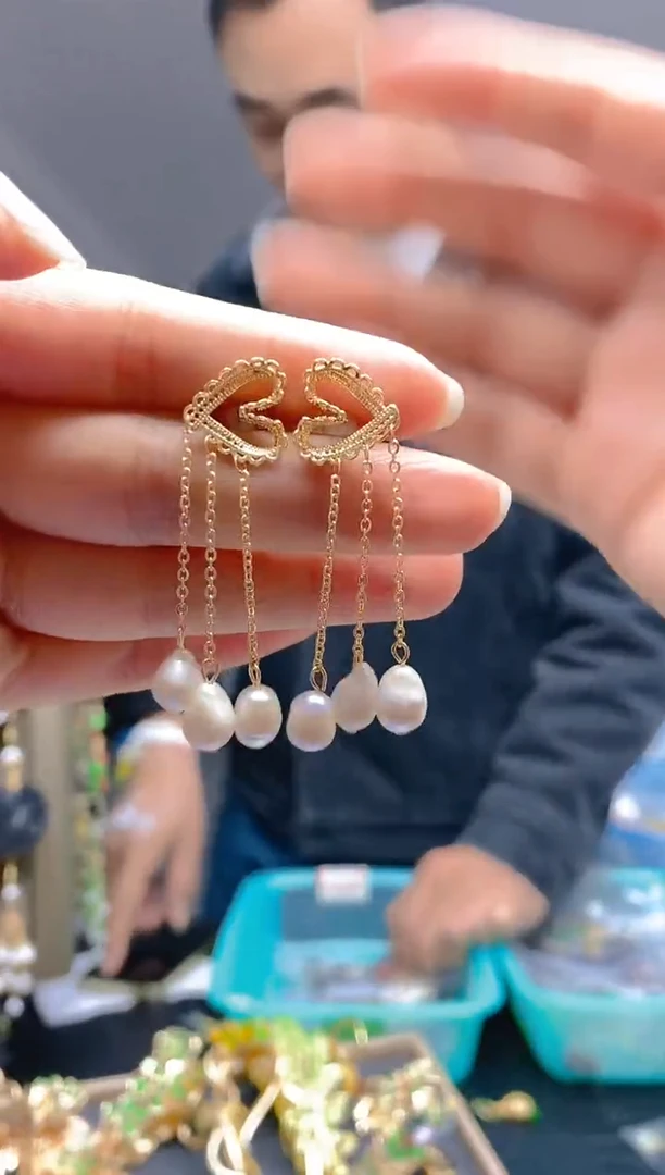 【闪购商品】淡水珍珠耳饰合金0266珍珠饰品