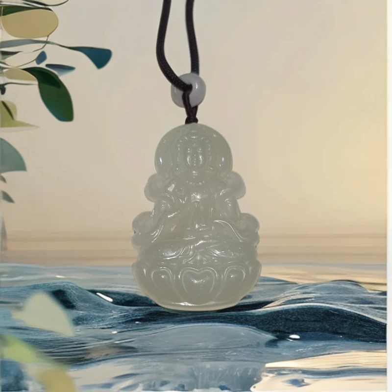 【2509091003】天然和田玉观音吊坠精美雕刻气质挂坠