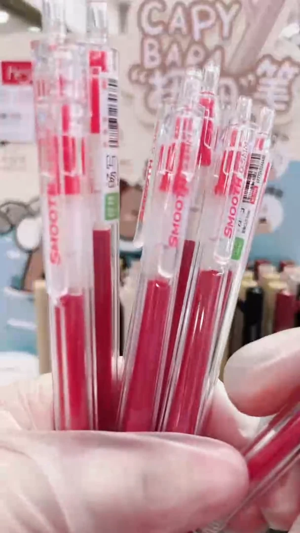 柯林1098按动中性笔0.5(红)速干CS双珠---9支（掉蜂蜡不售后）