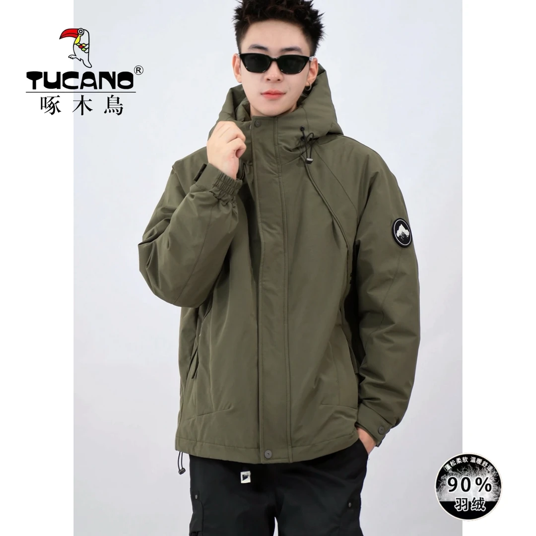 TUCANO/啄木鸟2025男士新款90白鸭绒连帽时尚简约工装羽绒服