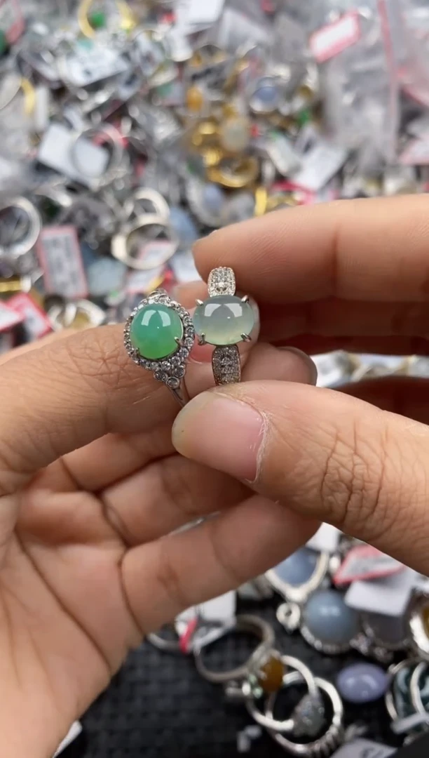 银S925镶嵌戒指翡翠3333               1