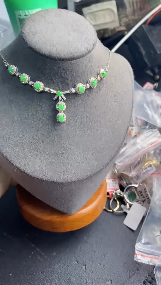 银S925镶嵌戒指翡翠101010-----8