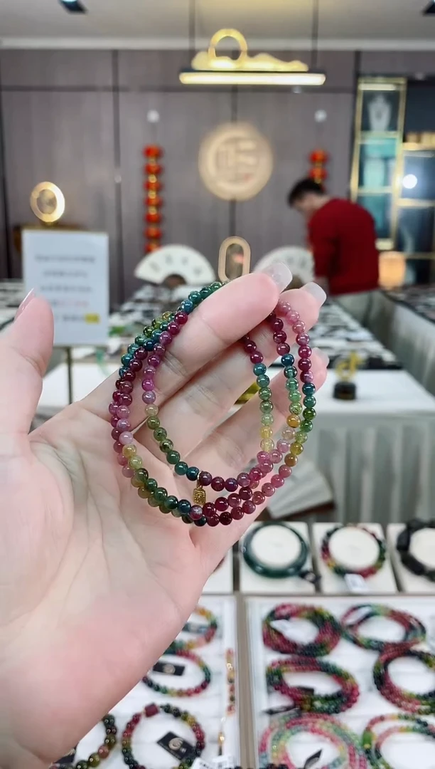 【闪购商品】三圈手串4mm+未镶嵌碧玺（多样性发一条）hon