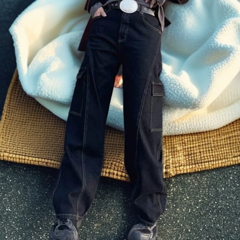 984095订制款薄绒高品质百搭工装裤直筒裤