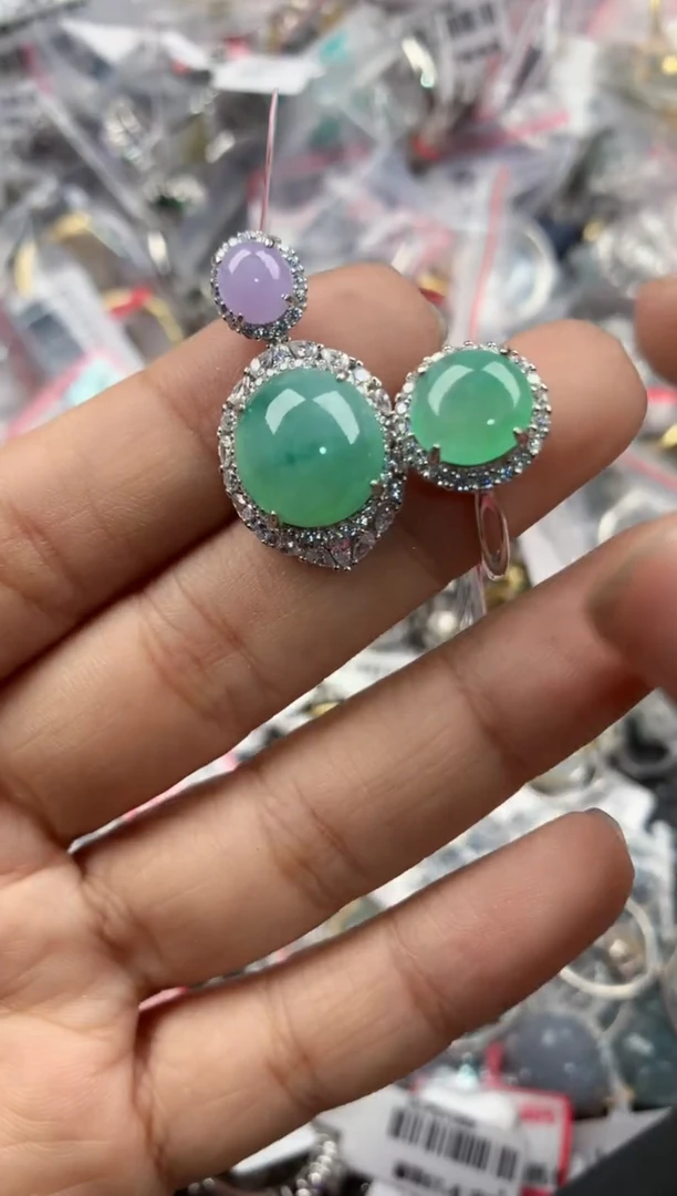 银S925镶嵌戒指翡翠13-13-13         2