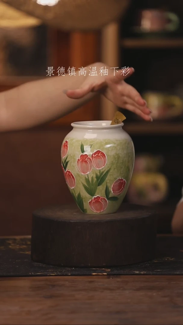 陶瓷景德镇高温釉下手绘陶瓷011