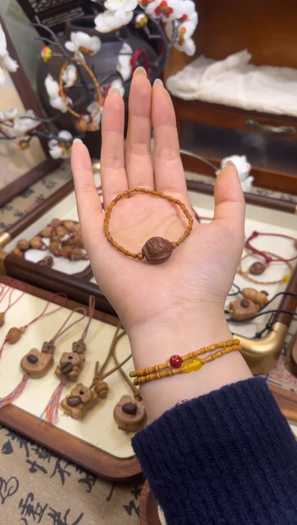 手串桃核【桃缘行】竹节「富甲」桃木桃核辟、挡、驱、护 备注手围