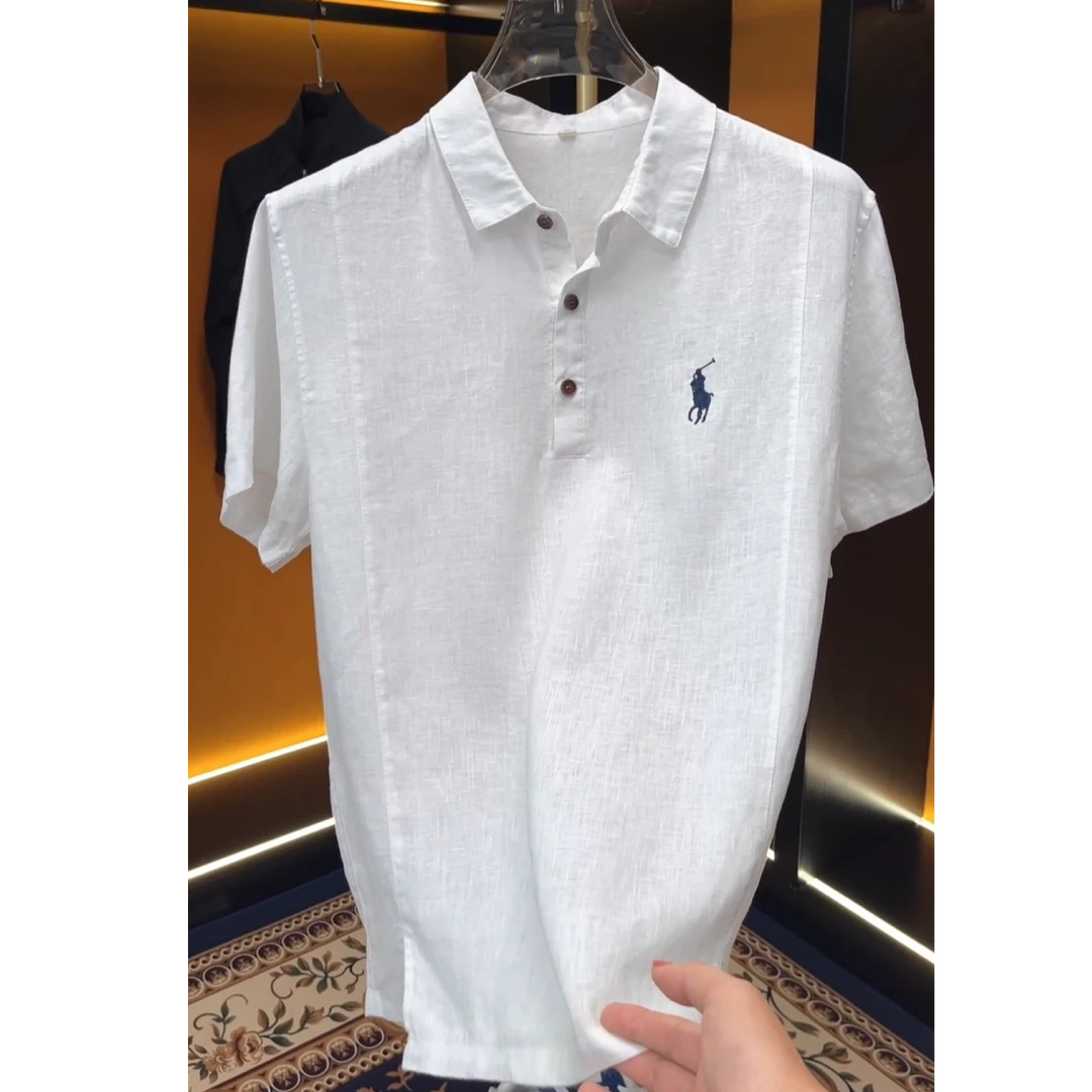 Gxt 插肩袖刺绣夏季翻领短袖水衬衫修身白色气质风 XL007