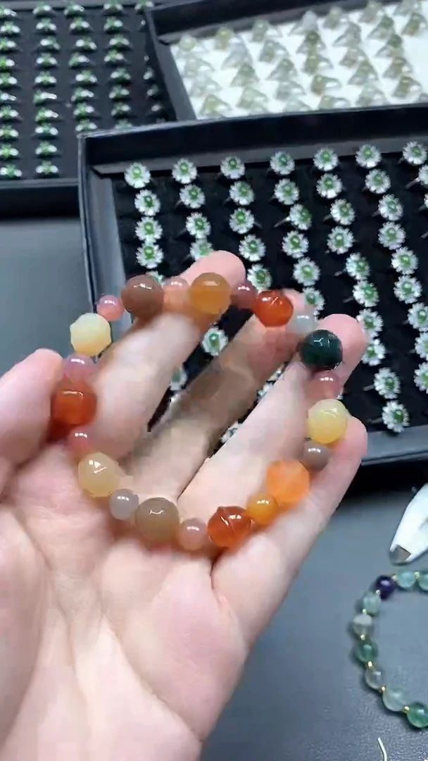 玛瑙/玉髓手串未镶嵌多样性发货拍一发一