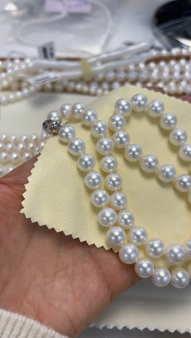 颈饰银S925镶嵌淡水珍珠王****^8.5-9.5MM无核