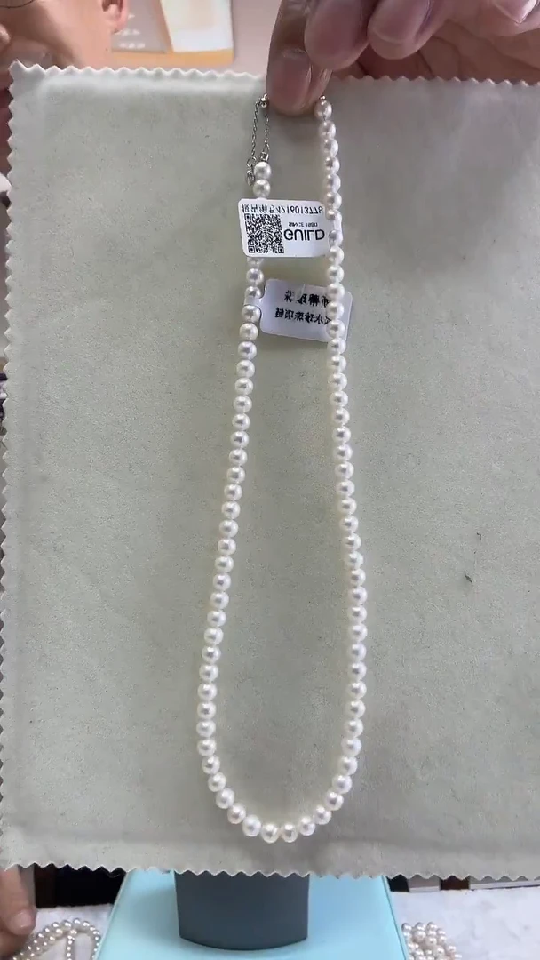 颈饰银S925镶嵌淡水珍珠5-6mm珍珠项链